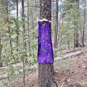 Vintage Floral Purple Dress
